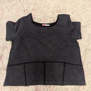 Nwot Betsey Johnson Short Sleeve Black Crop Top 14/16